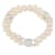 7-7.5mm White Cultured Freshwater Pearl Silver  Bracelet