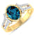 2.2ctw London Blue Topaz and Diamond 14K Yellow Gold Halo Ring