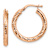 14k Rose Gold 7/8" Polished and Diamond-Cut Round Hoop Earrings