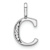 14K White Gold Diamond Lower Case Letter C Initial Pendant