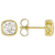 Moissanite Cushion-Cut Stud Earrings In 14K Gold Over Sterling Silver
2.10ctw Diamond Equivalent Weight