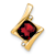 10k Yellow Gold 1.25 cttw Garnet and Accent Diamond Pendant