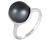 10mm Black Cultured Tahitian Pearl 14K White Gold Ring