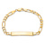 10k Yellow Gold Cut-out Heart Figaro Link ID Bracelet