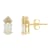 6x4mm Oval Opal with Diamond Accents 14k Yellow Gold Stud Earrings