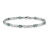 Rhodium Over 14k White Gold Diamond and Emerald Bracelet