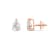 White Cubic Zirconia 14k Rose Gold Studs With Velvet Gift Box 2.00ctw