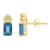 6x4mm Emerald Cut London Blue Topaz with Diamond Accents 14k Yellow Gold
Stud Earrings