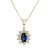 0.35ctw Blue Sapphire and White Diamond Pendant 14k Yellow Gold