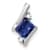 Rhodium Over 10k White Gold 0.65 ctw Cushion Lab Created Sapphire and
Diamond Chain Slide Pendant