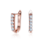 CZ U-Shaped Hoop Earrings In 18K Rose Gold Over Brass