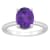 10x8mm Oval Amethyst With Diamond Accents Rhodium Over Sterling Silver
Hidden Halo Ring
