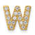 14K Yellow Gold Diamond Letter W Initial Charm