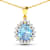 Pear Aquamarine and White Diamond 14K Yellow Gold Pendant with 18 inch
Cable Chain 2.30ctw
