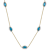 London Blue Topaz and Diamond 14K Yellow Gold Station Necklace 3.37ctw
