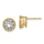 14K Yellow Gold Round Beaded Bezel G H I True Light Moissanite Earrings