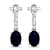 1.50ctw 14K White Gold Blue Sapphire and White Diamond Halo Earrings