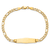 14k Yellow Gold Soft Diamond Shape Figaro Link ID Bracelet