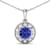 2.02ctw 14K White Gold Tanzanite and White Diamond Pendant with 18 inch
Cable Chain