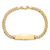 14k Yellow Gold Polished Soft Diamond Shape Flat Curb Link ID Bracelet