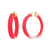 14K Yellow Gold Over Sterling Silver Acrylic and Enamel Flat Illusion
Hoops in Watermelon