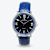 Croton Stainless Steel Quartz Watch with Blue Glass Dial and Leather Strap