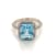 Rectangular Octagonal Sky Blue Topaz and Cubic Zirconia Rhodium Over
Sterling Silver Ring