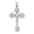 Rhodium Over 14K White Gold 5x3mm Oval Cubic Zirconia Cross Pendant