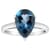 12x8mm Pear Shape London Blue Topaz Rhodium Over Sterling Silver Ring
