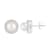 6mm Cultured Freshwater Pearl 1/5 ctw Diamond Rhodium Over Sterling
Silver Halo Stud Earrings