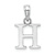 Rhodium Over 14k White Gold Polished Block Letter H Initial Pendant