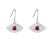 Ruby Rhodium Over Sterling Silver Evil Eye Earrings