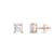 White Cubic Zirconia 14k Rose Gold Studs With Velvet Gift Box 2.00ctw
