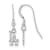 Rhodium Over Sterling Silver MLB LogoArt Los Angeles Dodgers Dangle Earrings