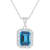 8x6mm Emerald Cut Swiss Blue Topaz and White Topaz Rhodium Over Sterling
Silver Halo Pendant w/Chain