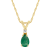 7x5mm Pear Shape Emerald with Diamond Accent 14k Yellow Gold Pendant
With Chain