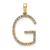 14K Yellow Gold Diamond Letter G Initial Pendant