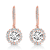 CZ Halo Drop Earrings In 18K Rose Gold Over Sterling Silver