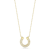 Sterling Statements 14K Yellow Gold Over Sterling Silver CZ Horseshoe Necklace