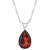 12x8mm Pear Shape Garnet Rhodium Over Sterling Silver Pendant With Chain