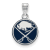 Rhodium Over Sterling Silver NHL LogoArt Buffalo Sabres Small Enamel Pendant