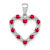 Rhodium Over 10k White Gold Diamond and 0.5 cttw Ruby Heart Pendant