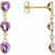 Heart Shape Amethyst Dangle Earrings 2.42ctw