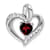 Rhodium Over 10k White Gold 0.99 ctw Garnet and Accent Diamond Heart Pendant