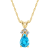 7x5mm Pear Shape Blue Topaz with Diamond Accents 14k Yellow Gold Pendant
With Chain
