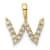 14K Yellow Gold Lab Grown Diamond Letter W Initial Pendant