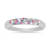Pink, Blue, And White Cubic Zirconia Rhodium Over Sterling Silver Ring 0.21ctw
