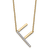 14k Yellow Gold and Rhodium Over 14k Yellow Gold Sideways Diamond
Initial F Pendant 18 Inch Necklace