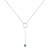 Round Emerald Rhodium Over Sterling Silver Dainty Necklace, 0.30ct