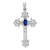 Rhodium Over 14K White Gold .35 Sapphire Cross Pendant